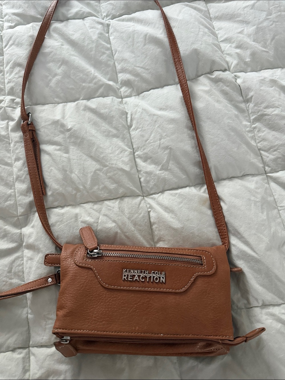 Kenneth Cole Reaction tan leather-look crossbody bag